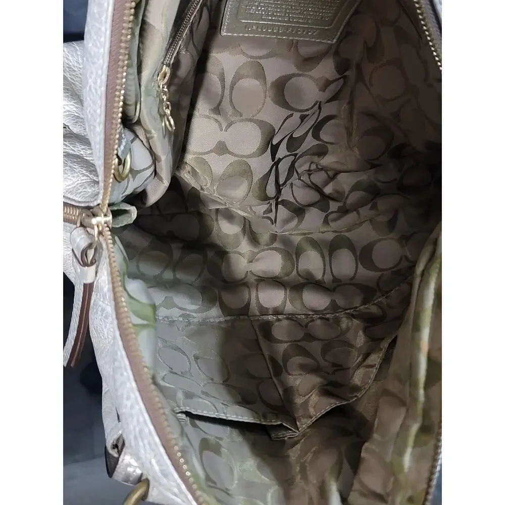 Coach Y2K Soho Courtney Dome Satchel metallic gold leather w/ whipstitch